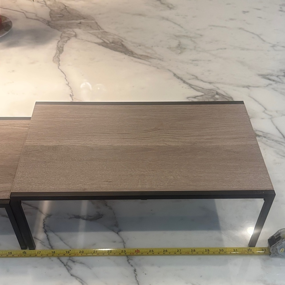 Two-Tier Modern Shelf with Black Frame - Picture 4 of 12